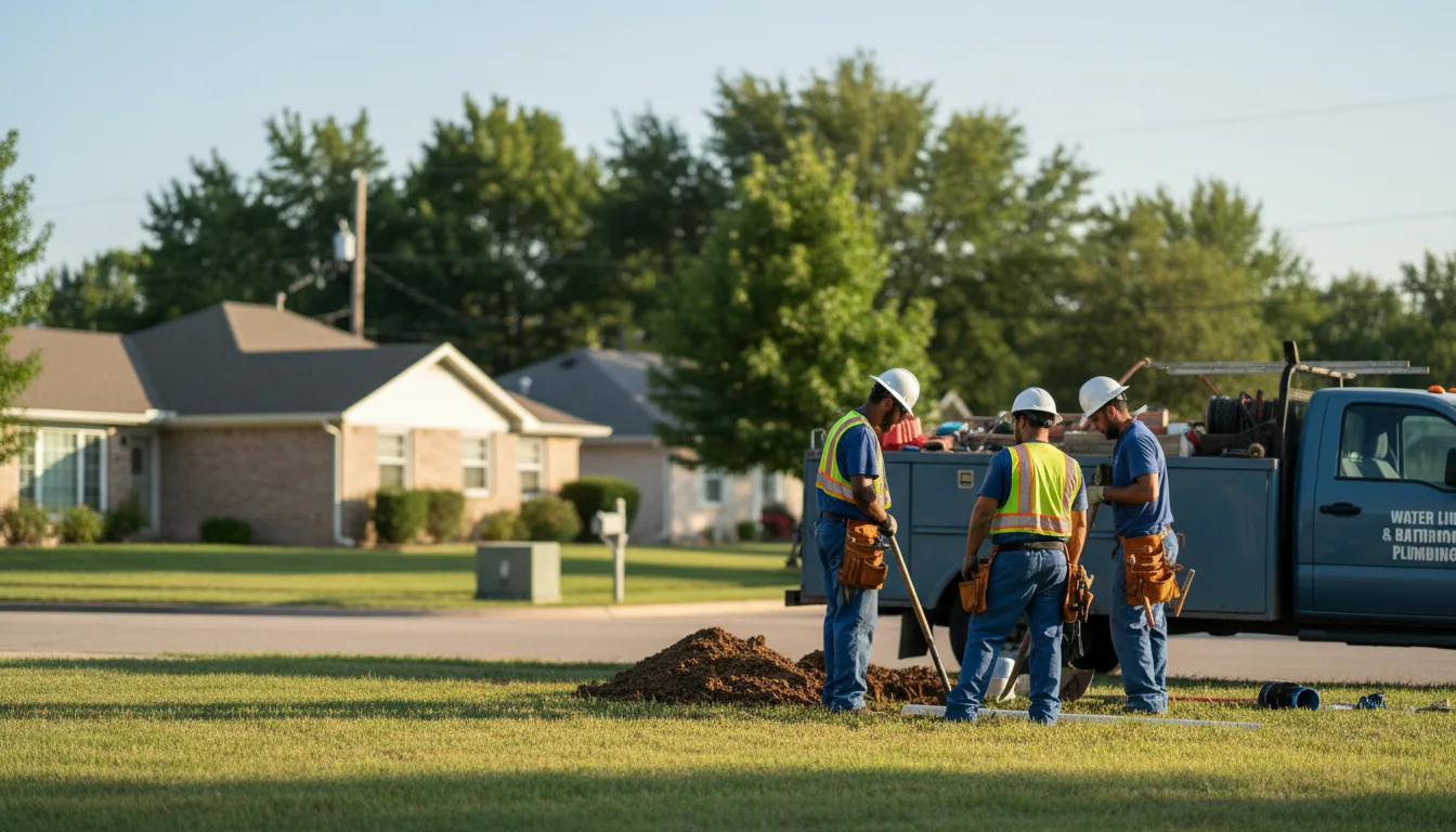 Residential water line and bathroom plumbing service in Glenwood, AR